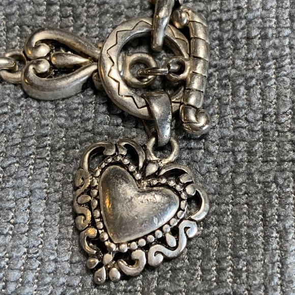 Silvertone Chunky Bracelet. 7-1/2". Passthrough Clasp. (324) - Picture 3 of 4